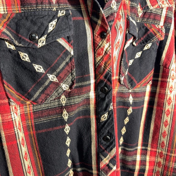 Idyllwind Plaid Aztec Western Shirt XL Miranda Lambert Snap Button Front - Picture 2 of 6